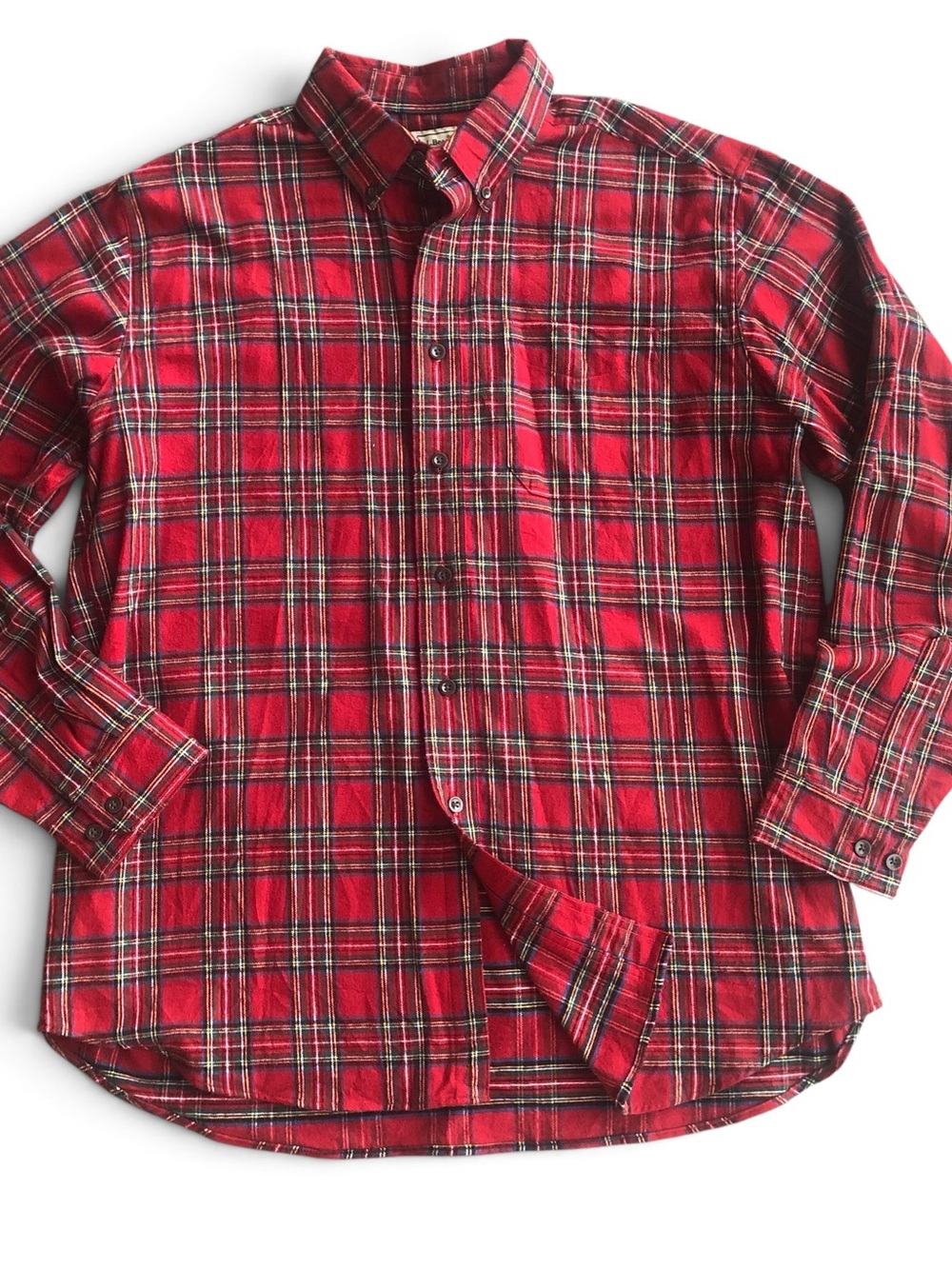 NWOT L.L. Bean Flannel Shirt XL 100% Cotton Red Plaid